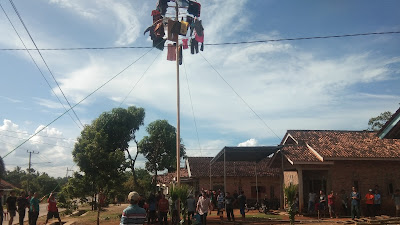 Lomba Panjat Pinang Kembali Diadakan Warga Pekon Sinar Waya Pada Lebaran Idul Fitri 1443 Hijriyah 