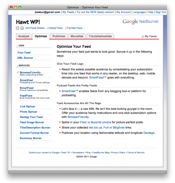 optimize your FeedBurner