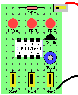 Using TE555-5 LED FX LED Circuit Diagram