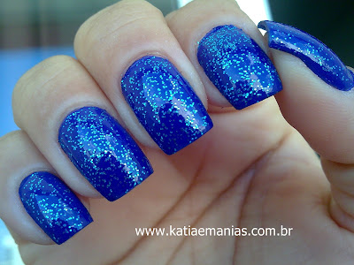 Apipila, Azul, carimbada, glitter, katiaemanias, Nail Plus, Novo Toque, 