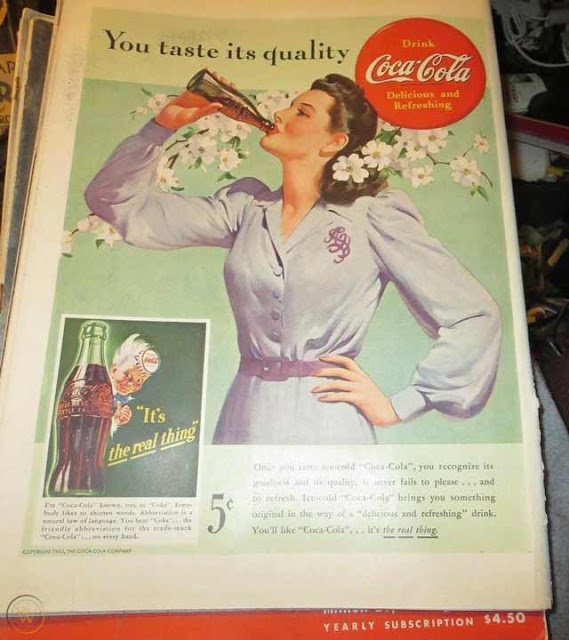 Coca Cola ad in Life magazine, 6 April 1942 worldwartwo.filminspector.com
