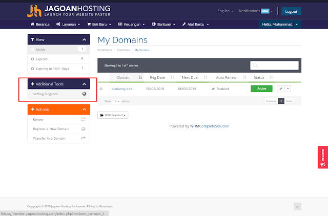 Cara Setting Domain Dari Jagoan Hosting Ke Blogspot