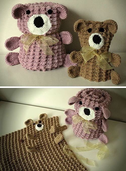 Roly Poly Teddy Blankets - Crochet Pattern