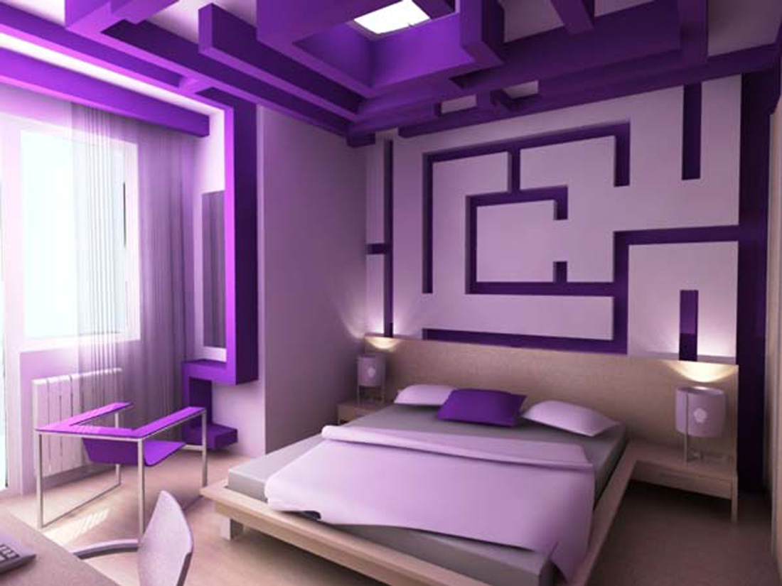 Simple Ideas For Purple Room Design - Purple BeDroom1