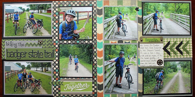 Mountain Biking Scrapbook Page Badger State Trail Wisconsin