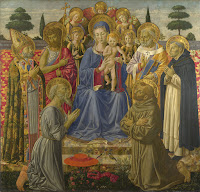 Madonna s Mladentsem v okruzhenii angelov i svyatykh