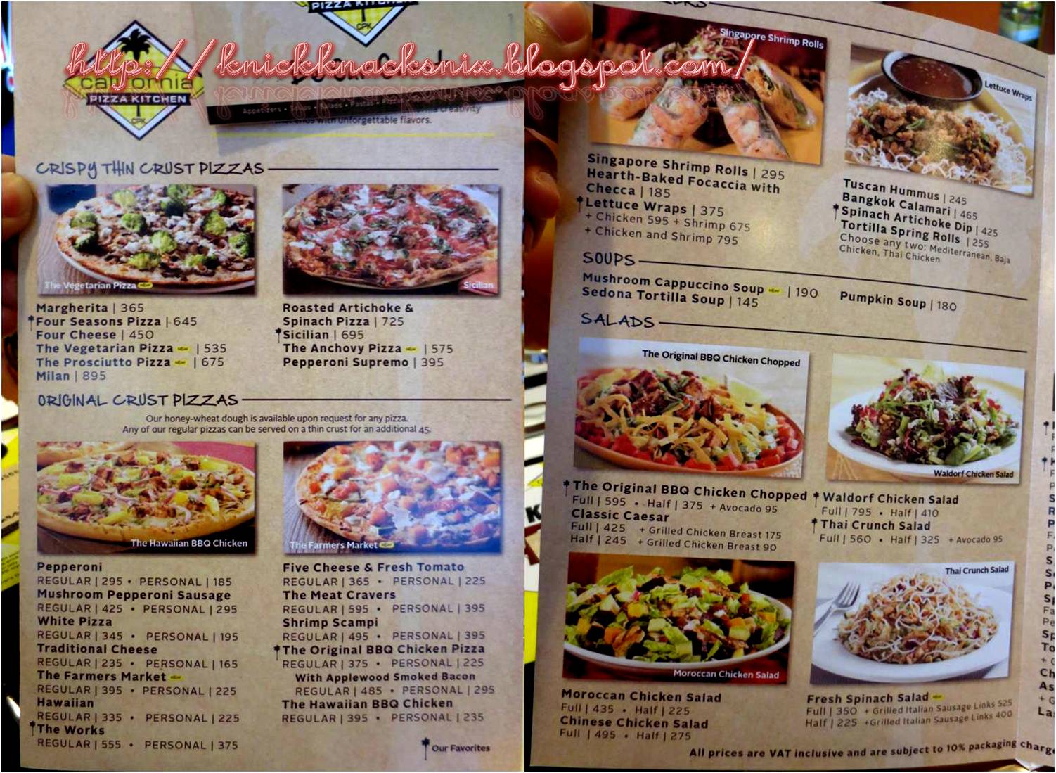 California Pizza Kitchen Menu Interiors Design