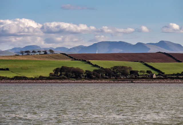 Photo of the northern fells from the Solway Firth