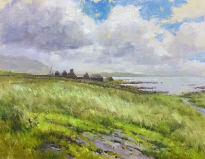 Wind, Rain, and Cottage Ruins painting Andrew Lattimore