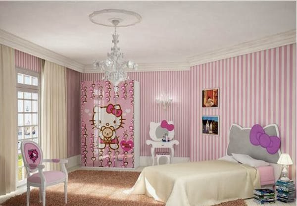 Aneka desain kamar anak hello  kitty 