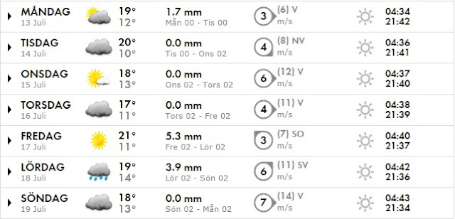 previsioni settimana 29