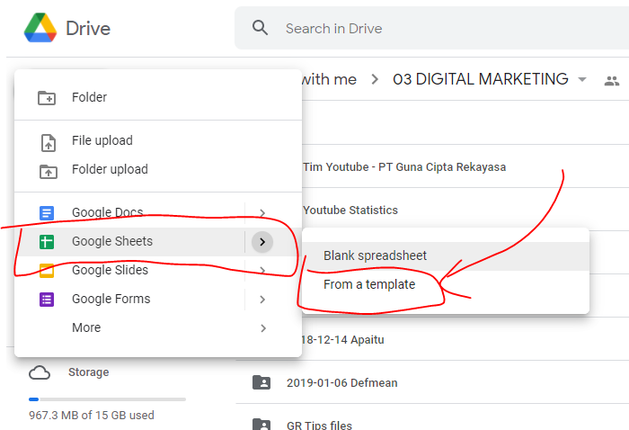 membuat Gantt Chart dari template Google Sheet.