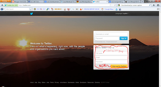 cara termudah dan tercepat membuat jejaring sosial twitter| lengkap dan detail terbaru bulan ini tahun 2013