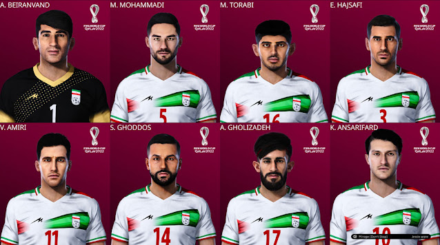 Iran National Team WC22 Facepack For eFootball PES 2021