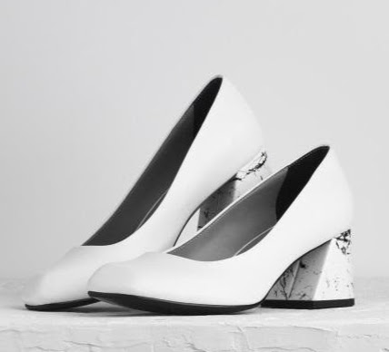 White shoe trend- mid-heel pumps