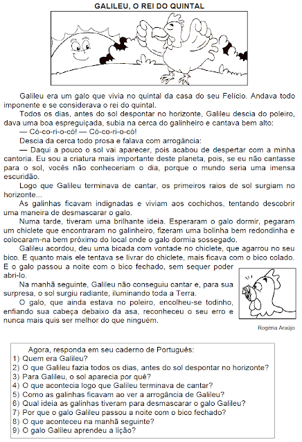 Texto com interpretação GALILEU, O REI DO QUINTAL, de Rogéria Araújo