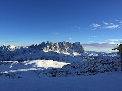 View from Passo San Pellegrino (Col Margherita) toward the Pale di San Martino