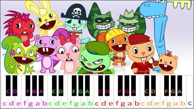 Happy Tree Friends Theme Piano / Keyboard Easy Letter Notes for Beginners