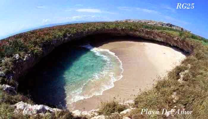 Playa, Del, Amor, Pantai, Unik, Di,Dalam, Lubang, Karang