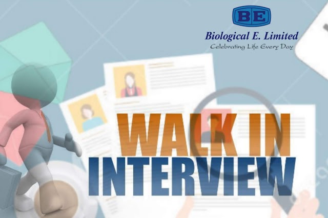 Biological E | Walk-in interview at Hyderabad on 25 Oct 2019 | Pharma Jobs- Hyderabad