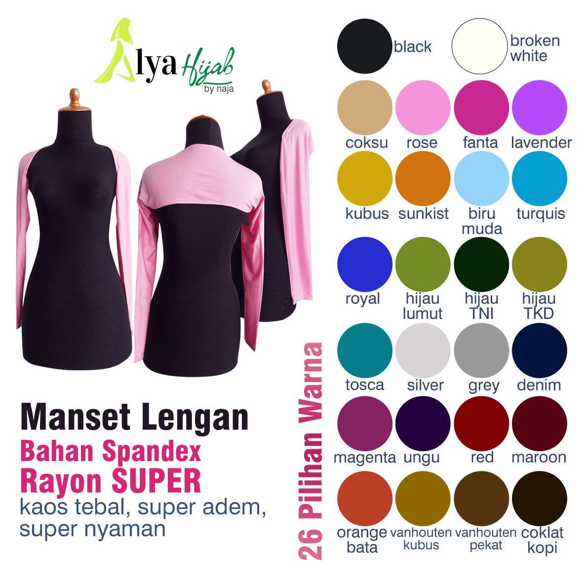  Manset Lengan  Alya Hijab by Naja Jual Hijab dan Produsen 