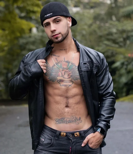 Ten Sexy Men Wearing Open Leather Jacket Muscular Shirtless Curated by Oregonleatherboy