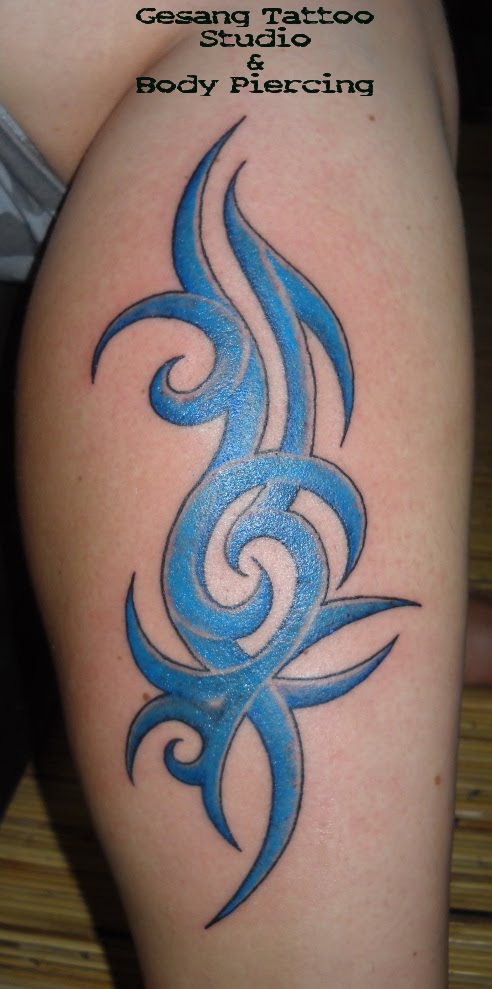 Blue Tribal tattoo 