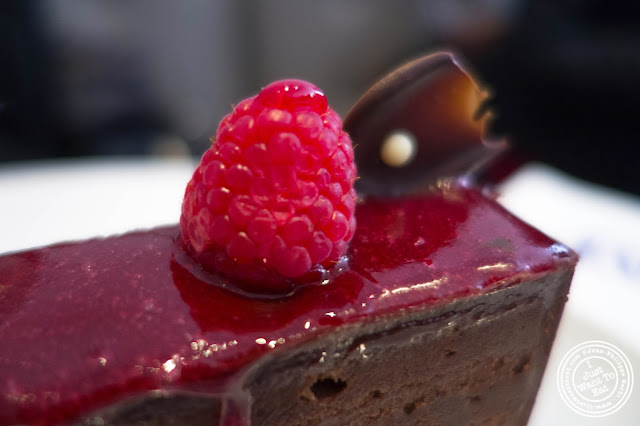 image of Raspberry and chocolate bar at Lady M Confections Bryant Park in NYC, New York