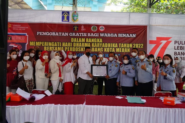 Pengobatan Gratis di Lapas I Medan, Perdoski Medan-Sumut Lakukan Pemeriksaan Penyakit Kulit Bagi 305 Warga Binaan