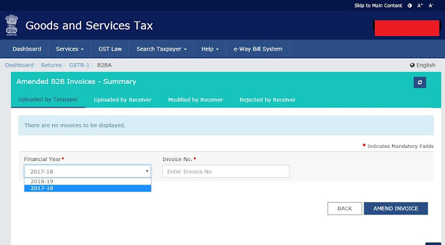 Amendment to invoices of FY 17-18 in GSTR-1 has started on GSTN Portal