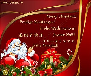 Tarjeta Navideña: 'Feliz Navidad!' en siete idiomas