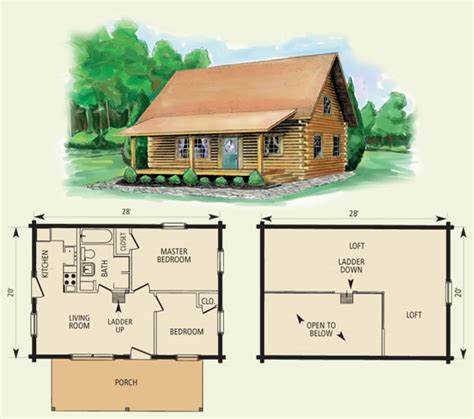 2 Bedroom Log Home with Loft Floor Plan