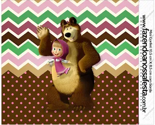 Masha and the Bear Party Free Printable Candy Bar Labels.