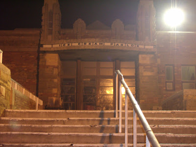 Final steps to the famous Jones Beach Ice Cream Parlor.