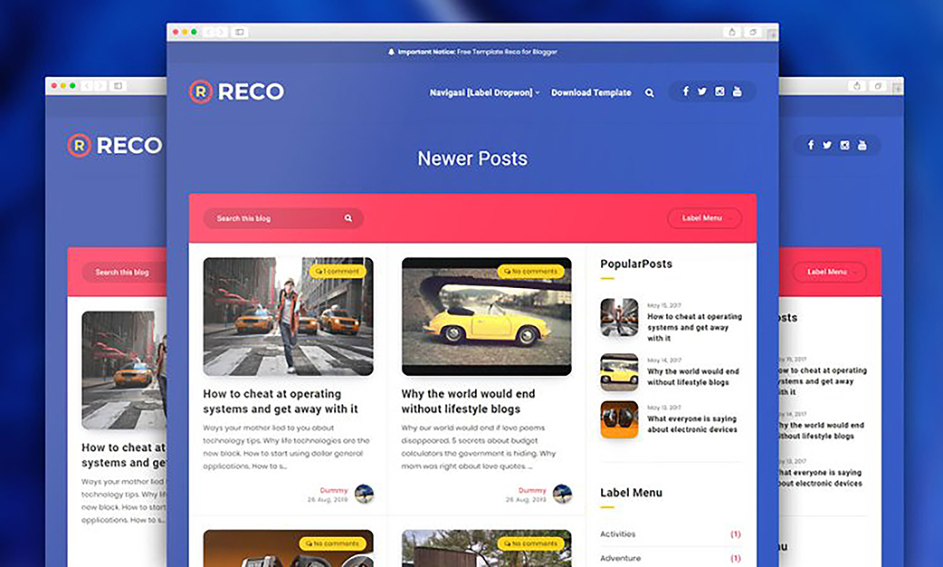 Download Reco Ertigo Free Blogger Template