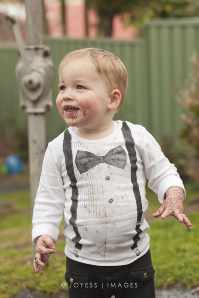 Joyess Designs Little Man birthday party boys in the mud