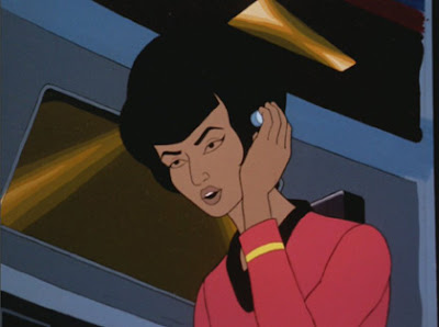 Lt. Uhura, holdin' it down on the switchboard.