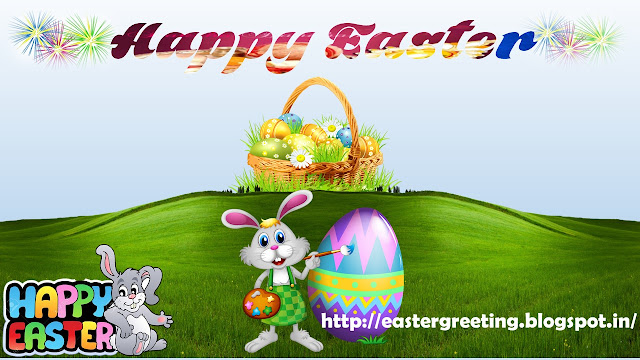 Happy Easter Bunny with Basket wallpaper free download