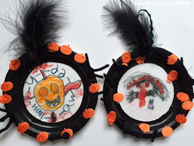 Paper plate Halloween frames