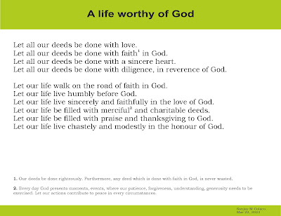 A life worthy of God