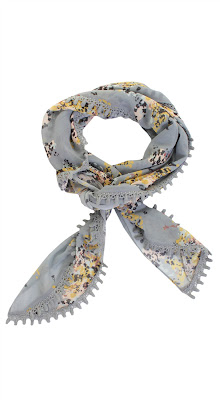 Darling Shadow Grey Floral Print Trudy Scarf