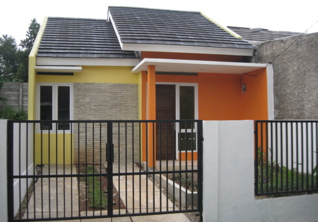 Contoh rumah minimalis warna orange