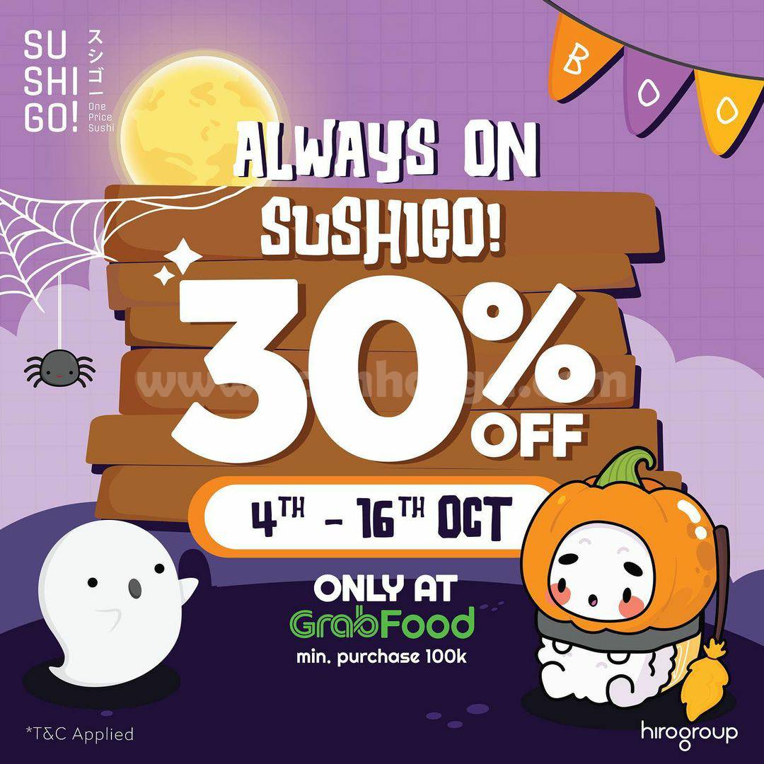 Promo SUSHI GO! Always On GRABFOOD Diskon Hingga 30%