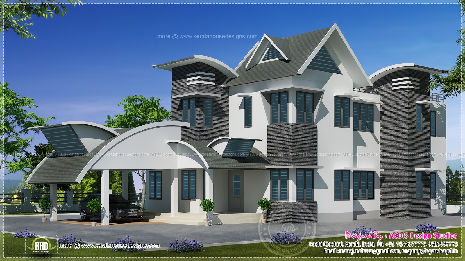 1829 sqft unique contemporary home design  Home Kerala Plans