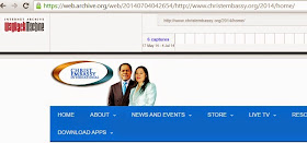 Pastor Chris and Anita Oyakhilome at the top of the Christ Embassy website July 2014
