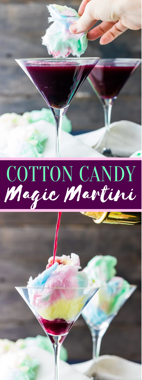 MAGIC COTTON CANDY MARTINI (PLUS KID FRIENDLY VERSION) #drinks #halloween