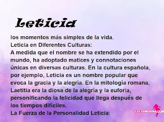 ▷ Significado del nombre Leticia