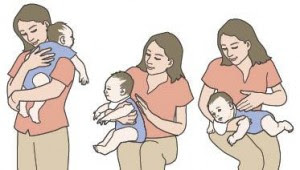 Burping baby positions