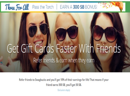 Swagbucks Three For All Pass The Torch Earn 300 SB Bonus