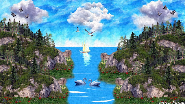 Beautiful seascape digital painting 57